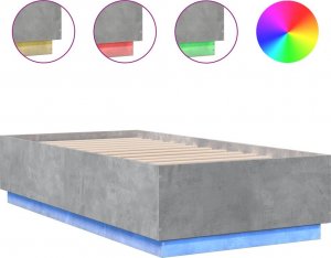 vidaXL vidaXL Rama łóżka z LED, szarość betonu, 75x190 cm 2