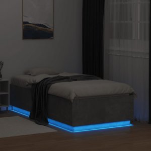 vidaXL vidaXL Rama łóżka z LED, szarość betonu, 75x190 cm 4