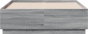 vidaXL vidaXL Rama łóżka z LED, szary dąb sonoma, 135x190 cm 6