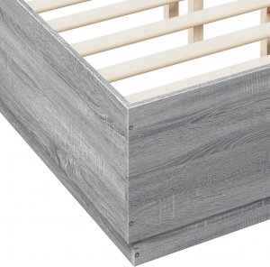 vidaXL vidaXL Rama łóżka z LED, szary dąb sonoma, 135x190 cm 9