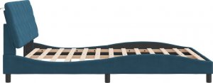 vidaXL Rama łóżka z LED, niebieska, 160x200 cm, aksamitna 7