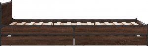 vidaXL Rama łóżka z szufladami, brązowy dąb, 75x190 cm 5
