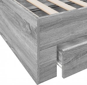 vidaXL vidaXL Rama łóżka z szufladami, szary dąb sonoma, 140x200 cm 8