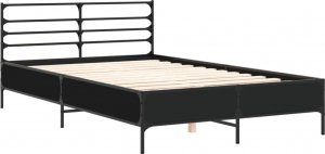 vidaXL vidaXL Rama łóżka, czarna, 120x190 cm, materiał drewnopochodny i metal 2