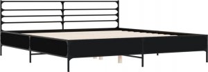 vidaXL vidaXL Rama łóżka, czarna, 200x200 cm, materiał drewnopochodny i metal 2