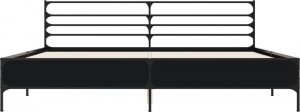 vidaXL vidaXL Rama łóżka, czarna, 200x200 cm, materiał drewnopochodny i metal 4