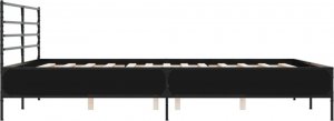 vidaXL vidaXL Rama łóżka, czarna, 200x200 cm, materiał drewnopochodny i metal 5