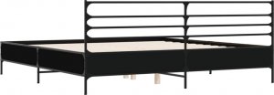 vidaXL vidaXL Rama łóżka, czarna, 200x200 cm, materiał drewnopochodny i metal 6