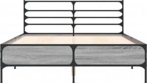 vidaXL vidaXL Rama łóżka, szary dąb sonoma, 120x200 cm 4