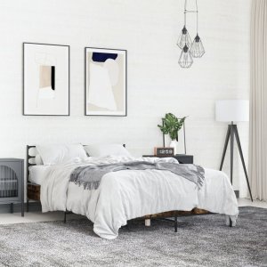 vidaXL vidaXL Rama łóżka, przydymiony dąb, 120x200 cm 3