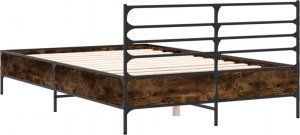 vidaXL vidaXL Rama łóżka, przydymiony dąb, 120x200 cm 6