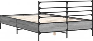 vidaXL vidaXL Rama łóżka, szary dąb sonoma, 140x200 cm 6