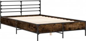 vidaXL vidaXL Rama łóżka, przydymiony dąb, 140x190 cm 2