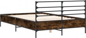 vidaXL vidaXL Rama łóżka, przydymiony dąb, 140x190 cm 6