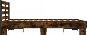 vidaXL vidaXL Rama łóżka, przydymiony dąb, 120x200 cm 5