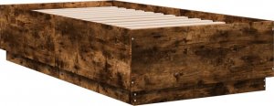 vidaXL vidaXL Rama łóżka z LED, przydymiony dąb, 90x190 cm 8