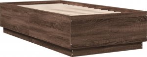 vidaXL vidaXL Rama łóżka z LED, brązowy dąb, 90x190 cm 3