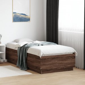 vidaXL vidaXL Rama łóżka z LED, brązowy dąb, 90x190 cm 5