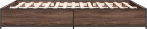 vidaXL vidaXL Rama łóżka, brązowy dąb, 140x200 cm, materiał drewnopochodny 5
