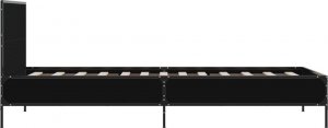vidaXL vidaXL Rama łóżka, czarna, 90x200 cm, materiał drewnopochodny i metal 5