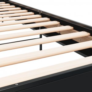 vidaXL vidaXL Rama łóżka, czarna, 90x200 cm, materiał drewnopochodny i metal 7