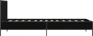 vidaXL vidaXL Rama łóżka, czarna, 90x190 cm, materiał drewnopochodny i metal 5