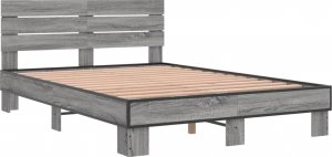 vidaXL vidaXL Rama łóżka, szary dąb sonoma, 140x200 cm 2