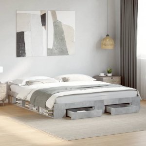 vidaXL vidaXL Rama łóżka z szufladami, szarość betonu, 180x200 cm 3