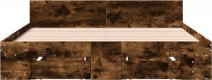 vidaXL vidaXL Rama łóżka z szufladami, przydymiony dąb, 150x200 cm 4