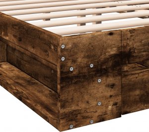 vidaXL vidaXL Rama łóżka z szufladami, przydymiony dąb, 150x200 cm 8