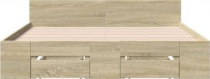 vidaXL Rama łóżka z szufladami, dąb sonoma, 140x190 cm 4