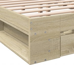 vidaXL Rama łóżka z szufladami, dąb sonoma, 140x190 cm 8