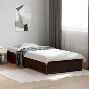 vidaXL vidaXL Rama łóżka, czarna, 90x190 cm, materiał drewnopochodny i metal 3
