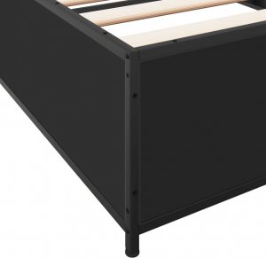 vidaXL vidaXL Rama łóżka, czarna, 90x190 cm, materiał drewnopochodny i metal 7