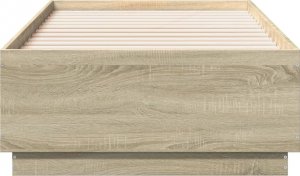 vidaXL vidaXL Rama łóżka z LED, dąb sonoma, 90x190cm, materiał drewnopochodny 6