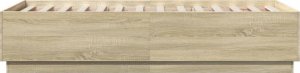 vidaXL vidaXL Rama łóżka z LED, dąb sonoma, 90x190cm, materiał drewnopochodny 7
