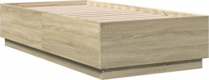vidaXL vidaXL Rama łóżka z LED, dąb sonoma, 90x190cm, materiał drewnopochodny 8
