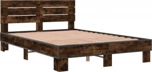 vidaXL vidaXL Rama łóżka, przydymiony dąb, 120x200 cm 2