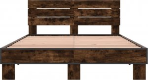vidaXL vidaXL Rama łóżka, przydymiony dąb, 120x200 cm 4