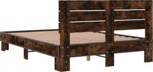 vidaXL vidaXL Rama łóżka, przydymiony dąb, 120x200 cm 6