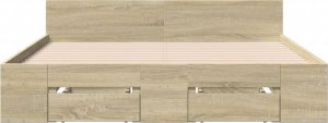 vidaXL vidaXL Rama łóżka z szufladami, dąb sonoma, 150x200 cm 4