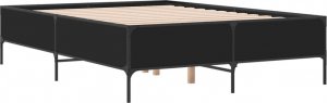 vidaXL vidaXL Rama łóżka, czarna, 120x190 cm, materiał drewnopochodny i metal 2