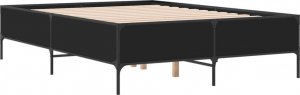 vidaXL vidaXL Rama łóżka, czarna, 120x190 cm, materiał drewnopochodny i metal 6