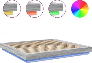 vidaXL vidaXL Rama łóżka z LED, szary dąb sonoma, 200x200 cm 8