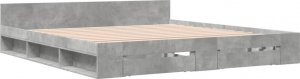 vidaXL vidaXL Rama łóżka z szufladami, szarość betonu, 200x200 cm 2