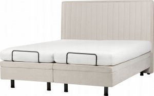 Beliani Łóżko regulowane tapicerowane 160 x 200 cm beżowe DUKE II 5