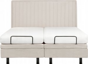 Beliani Łóżko regulowane tapicerowane 160 x 200 cm beżowe DUKE II 6
