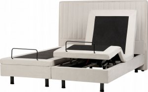 Beliani Łóżko regulowane tapicerowane 160 x 200 cm beżowe DUKE II 9