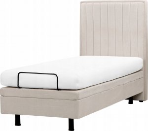 Beliani Łóżko regulowane tapicerowane 80 x 200 cm beżowe DUKE II 5