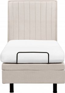 Beliani Łóżko regulowane tapicerowane 80 x 200 cm beżowe DUKE II 6